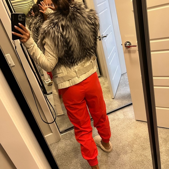 Leather jacket with real fur, size S-M - Picture 2 of 5